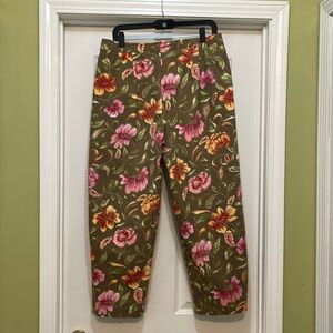 Talbots - floral cropped pants - size 14